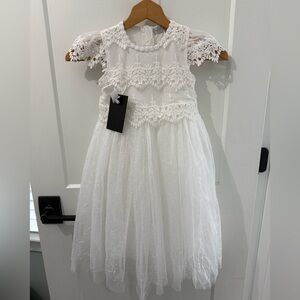 Trish Scully Katrina dress white lace size 6 Communion Flower girl NEW! *READ